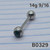 14g Stainless Emerald Green Gem 9/16 Barbell Tongue Ring B0329