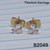 Titanium Gold 4mm Square CZ Stud Earrings B2049