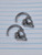2x 8g Stainless Silver Skull Hanger Taper Gauges B3646