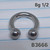 8g Silver Stainless Ball Horseshoe Gauges B3666