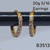 Stainless Gold CZ 5/16 Hinged Hoop Earrings B3513