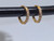 Stainless Gold CZ 5/16 Hinged Hoop Earrings B3513