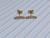 Stainless Gold Line 5 CZ Stud Earrings B3510
