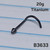 20g Titanium Black Spike CZ 1/4 Screw Nose Ring B3633