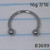 16g Stainless Silver 7/16 Horseshoe Ring Gauges B3699