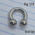 6g Stainless Silver Ball E 1/2 Horseshoe Ring Gauges B3738