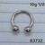 10g Stainless Silver E 1/2 Horseshoe Ring Gauges B3732