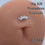 14g Titanium Floating Curved CZ Threadless 3/8 Belly Ring B3746