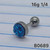 16g Silver Stainless Blue Druzy Crystal 1/4 Cartilage Barbell Ring B0689