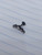 16g Black Stainless CZ 1/4 Cartilage Labret Barbell Ring B3847