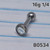 16g Silver Stainless 4mm Clear 1/4 Cartilage Barbell Ring B0534