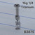 16g Titanium Silver Rectangle CZ Dangle 1/4 Labret Ring B3875