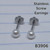 Stainless White Pearl Flat Screw Back Earrings B3906