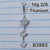 14g Titanium Silver Square CZ Dangle 3/8 Belly Ring B3983
