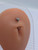 14g Titanium CZ Threadless 3/8 Floating Belly Ring B3952
