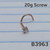 20g Rose Gold Round 2.5mm CZ Screw Nose Ring B3963