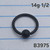 14g Black Matte 1/2 CBR/BCR Captive Ring B3975