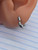 Silver Stainless Heart Huggie Hinged Hoop Earrings B4031