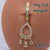 14g Gold CZ Chandelier Dangle Comfy Hinged 7/16 Belly Ring B4025B4023