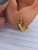 Gold Stainless Heart Huggie Hinged Hoop Earrings B4030