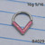16g Silver Pink Opal Chevron Bend 5/16 Hoop Ring B4029