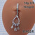 14g Silver CZ Chandelier Dangle Comfy Hinged 3/8 Belly Ring B4024