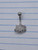 14g Silver CZ Hello Kitty 3/8 Belly Ring B3994