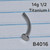 14g Titanium Floating Belly 1/2 Curved Threadless Base Flat Back B4016