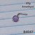 20g Stainless Amethyst L Bend Nose Ring B4047