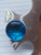 5/8 inch Blue Crackle Pyrex Glass Organic Plugs Gauges B4053