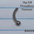 14g Titanium Floating Belly 5/16 Curved Threadless Ball Back B4059