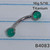16g Titanium Silver Jade 5/16 Eyebrow Ring B4083