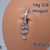 14g Silver CZ Chandelier Dangle Comfy Hinged 3/8 Belly Ring B4065