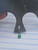 16g Silver Stainless Green Opal Ball 1/4 Labret Ring B4112