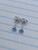 Titanium 4mm Aqua Martini CZ Stud Earrings B4096