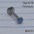 16g Titanium Aqua Blue CZ 5/16 Labret Ring B4111