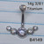 14g Titanium Round Curved Line CZ 3/8 Belly Ring B4149