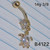 14g Gold CZ Sea Turtle Dangle Belly Ring B4122