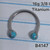16g Titanium Turquoise 3/8 Horseshoe Ring B4147