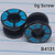0g Black Stainless Turquoise Plugs Tunnels Gauges B4131