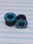 0g Black Stainless Turquoise Plugs Tunnels Gauges B4131