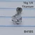16g Titanium Silver 4mm Asscher Cut CZ  1/4 Labret Ring B4185