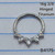 16g Titanium Silver CZ Hearts 3/8 Hoop Seamless Ring B4175