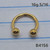 16g Stainless Gold Ball 5/16 Horseshoe Ring Gauges B4156