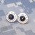 9mm Silver Vitrail Scarabus Crystal Stud Earrings