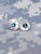 45 Silver Vitrail Scarabus Crystal Stud Earrings