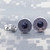 45 Silver Purple Velvet Crystal Stud Earrings