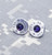 45 Silver Purple Velvet Crystal Stud Earrings