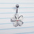 14g Silver Flower Belly Ring