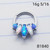 16g Silver Blue  White Opal Marquise Hinged Hoop Seamless Ring